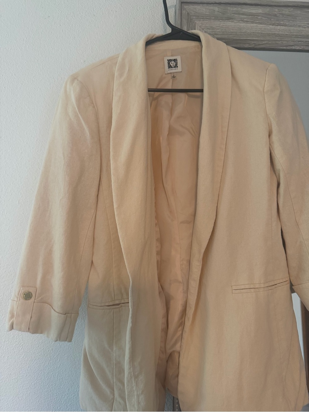 Ann Taylor Light Yellow Shawl Collar Blazer